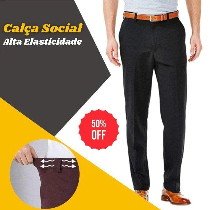 Calça Social Masculina Elastimax