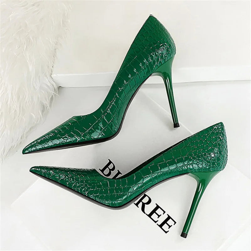 Salto Feminino Bico Fino - Snake Glam