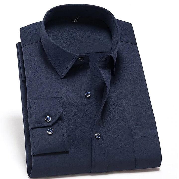 Camisa Social Masculina Elástica Anti-Estiramento