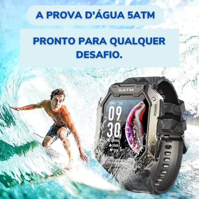 Smartwatch à Prova D'água e Impactos Rock + 1 Pulseira Extra