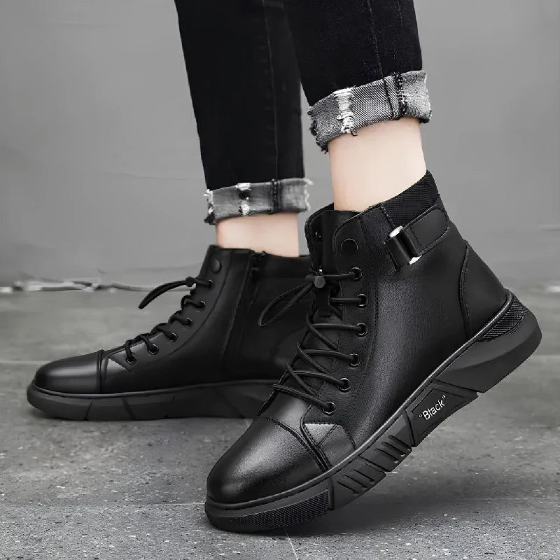 Kit Bota Italiana Vitello Masculina de Couro Legitimo + 3 BRINDES: Cinto, Relógio e Carteira