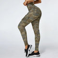 Legging Feminina de Treino Camuflada com Bolso