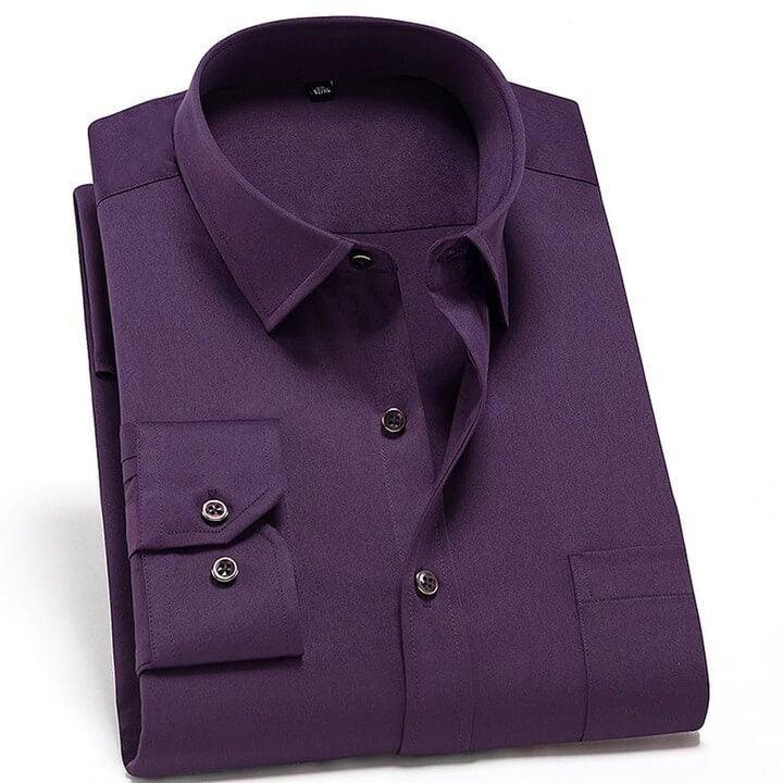 Camisa Social Masculina Elástica Anti-Estiramento