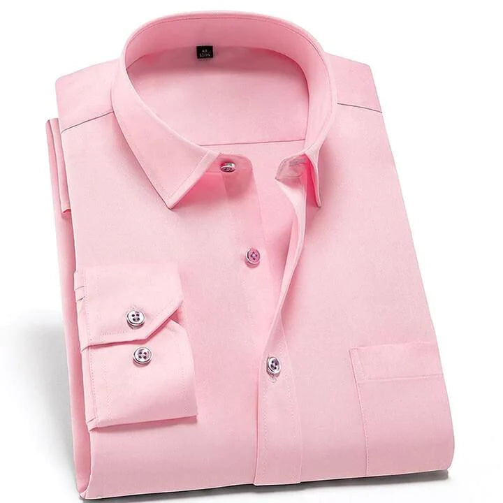 Camisa Social Masculina Elástica Anti-Estiramento