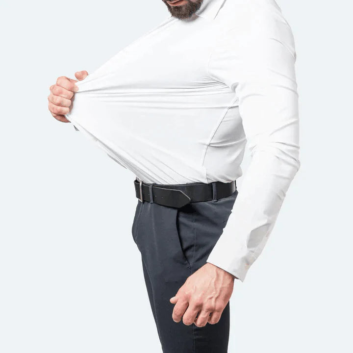 Camisa Social Masculina Elástica Anti-Estiramento