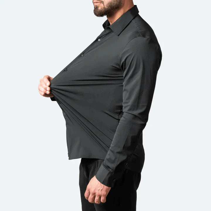 Camisa Social Masculina Elástica Anti-Estiramento