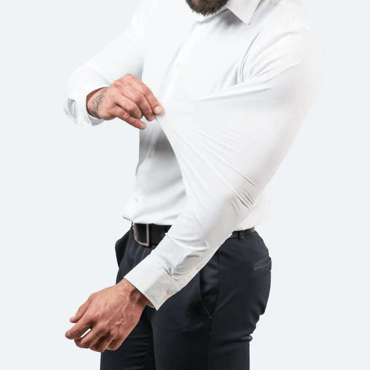 Camisa Social Masculina Elástica Anti-Estiramento