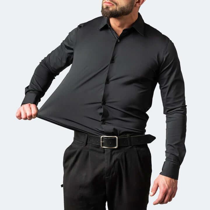 Camisa Social Masculina Elástica Anti-Estiramento