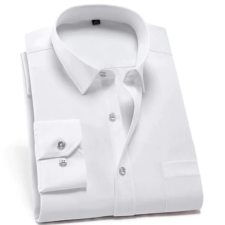 Camisa Social Masculina Elástica Anti-Estiramento